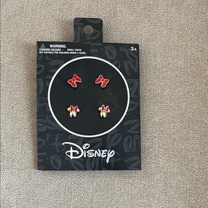 Disney Minnie Mouse Red and Gold Earrings